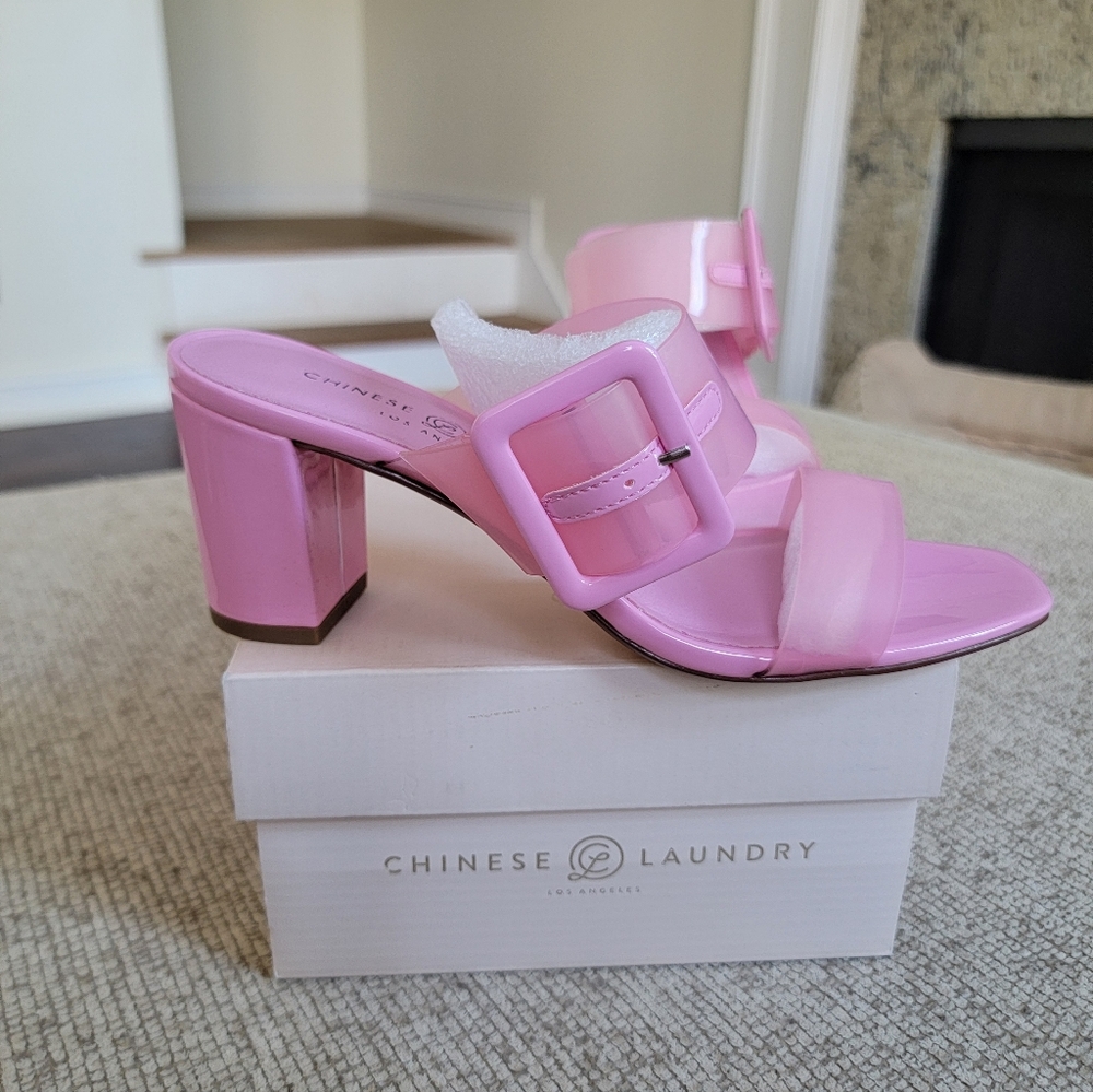 Chinese Laundry Stylish Pink Block Heels NWB - Picture 4 of 8